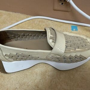 Women's Cream Woven Slip-On Shoes